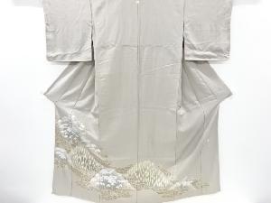 リサイクル　未使用品　作家物　遠山に荒波・松原模様一つ紋色留袖